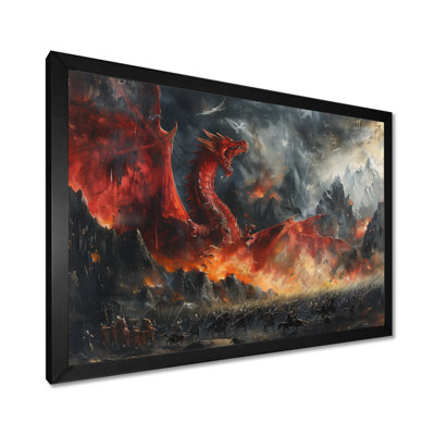 Épopée de bataille entre les dragons et les militaires III - Dragons, art mural