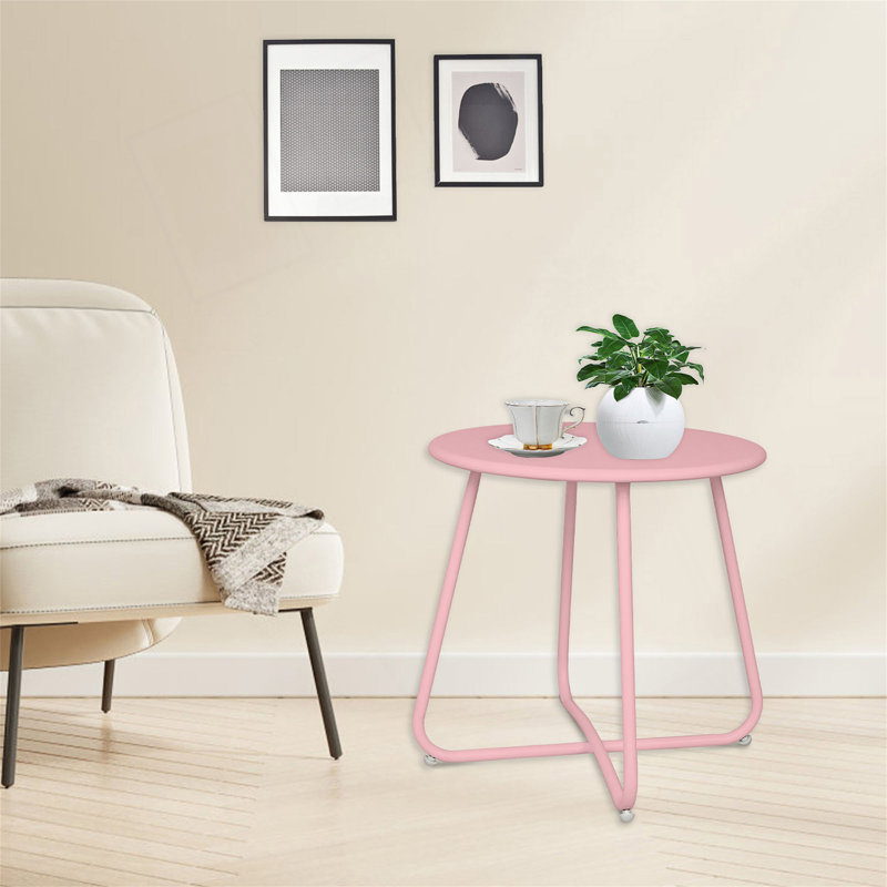 Table d'extérieur en fer rose