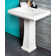 26.5" Tall White Vitreous China Rectangular Pedestal Bathroom Sink Overflow