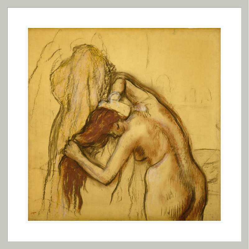 Femme se séchant c. 1905 par Edgar Degas, impression giclée encadrée, H 33,52 po x l 33,5 po