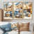 Toile avec cadre flottant or