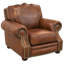 Fauteuil club en cuir véritable avec garniture cloutée 48 po Stana-20120174