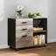 Classeur en bois à 3 tiroirs de 31,5 po de largeur Cambrie, classeur mobile avec tablettes, classeur latéral avec tablettes interchangeables pour le bureau personnel-520270518