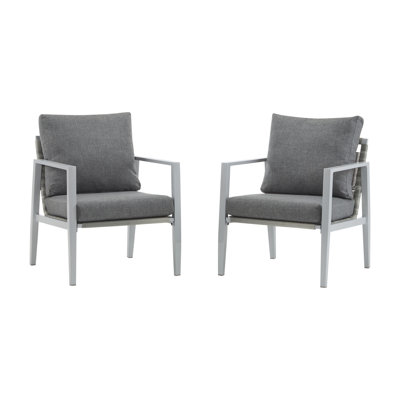 [Set of 2]  Aluminum Lounge Chair