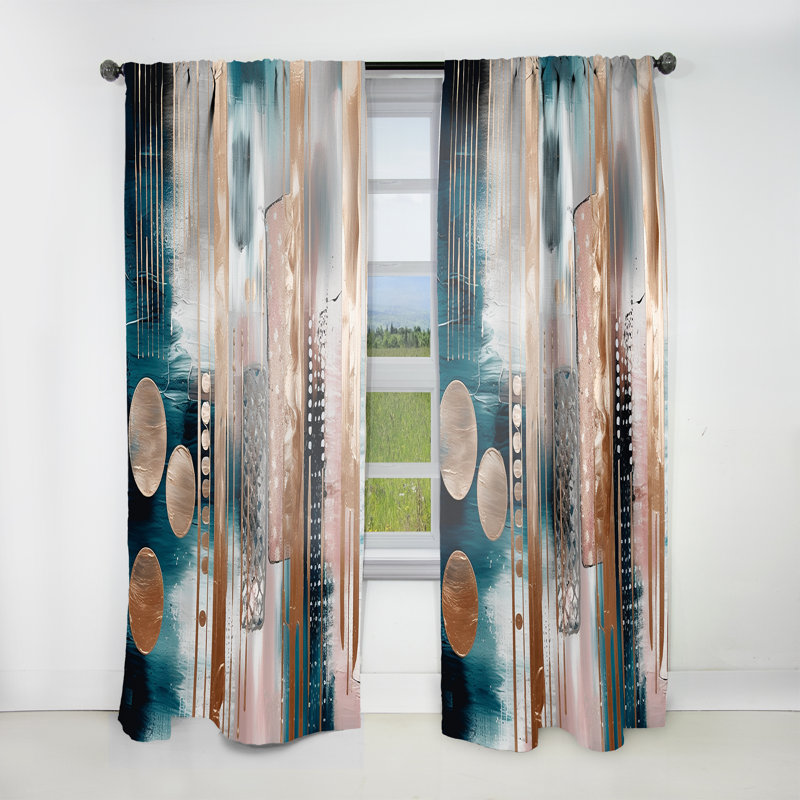 Doux couleurs formes et lignes Marble IV - Rideau en marbre abstrait - Velours obscurcissant - 1 panneau, L 52 po x L 95 po