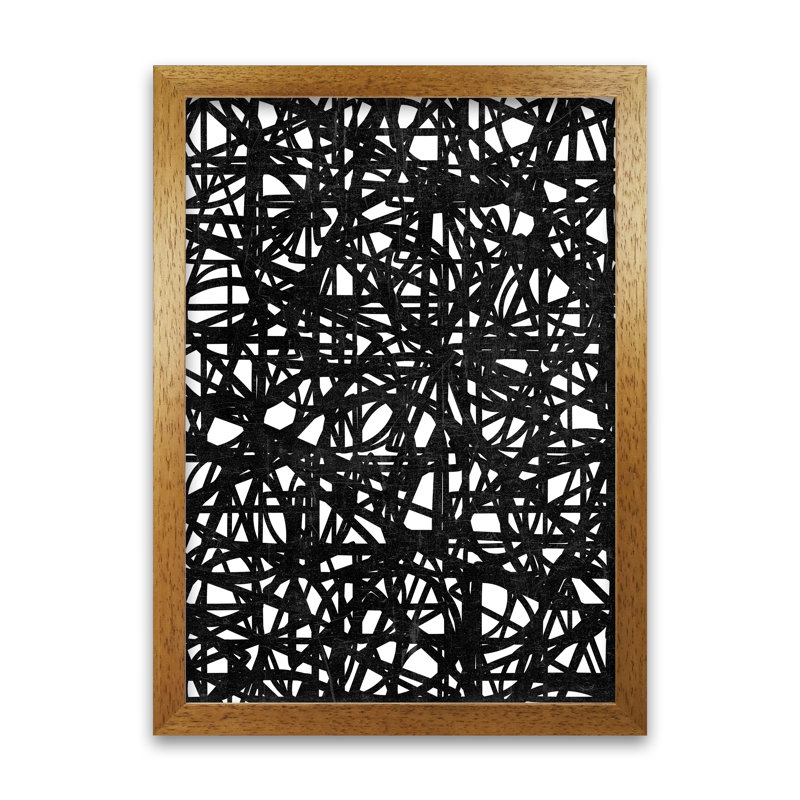 Black Graphic Original - Print, 42cm H x 30cm W x 3cm D, Oak Frame