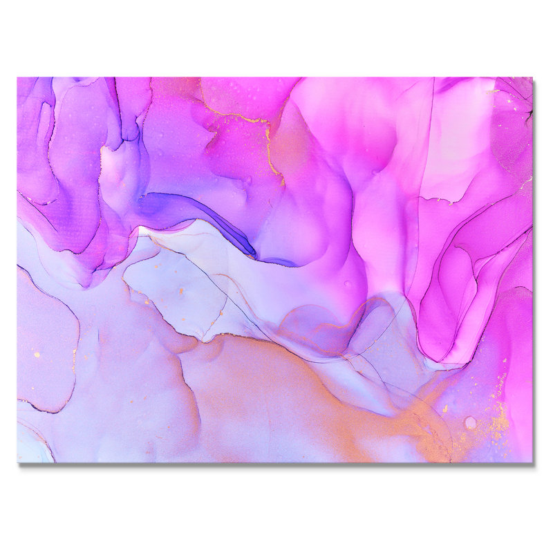 «Pink Tender Blue Ink Clouds», reproduction sur toile, Toile tendue, H 24 po x l 32 po x P 1 po