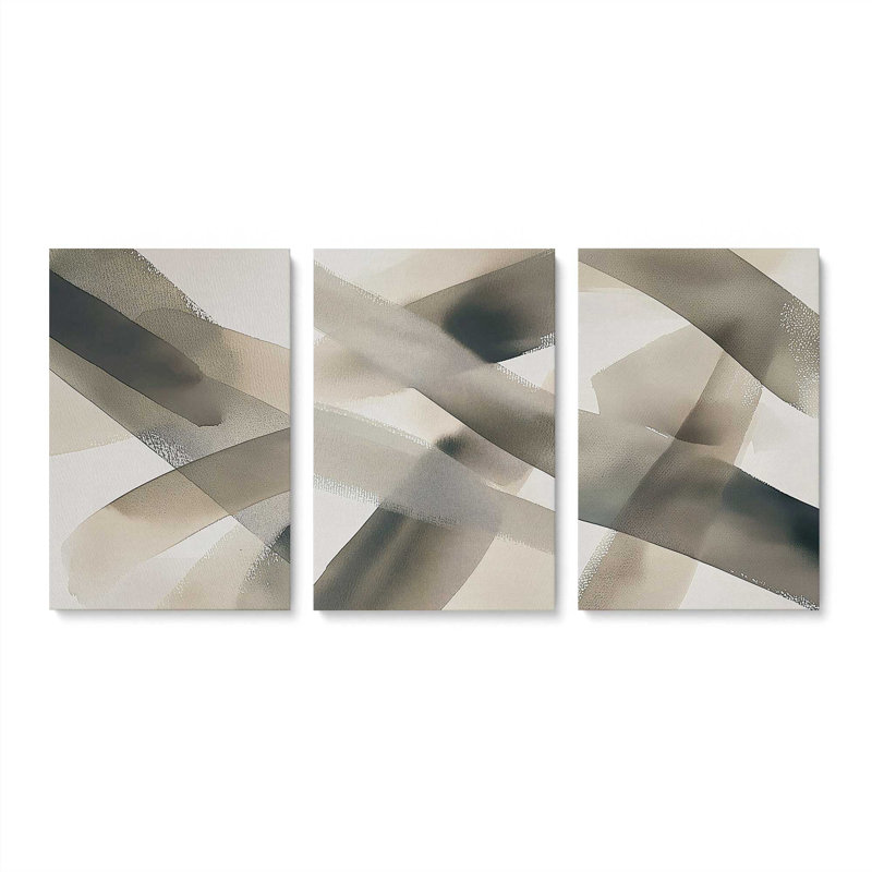 Ensemble de 3 impressions Shadows in Motion, 48 po x 32 po, Toile tendue