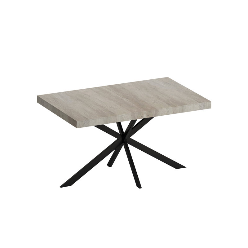 Retro Rectangular Stretch Dining Table, Gray