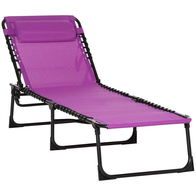 Chaise longue de piscine pliante, Mauve, 1