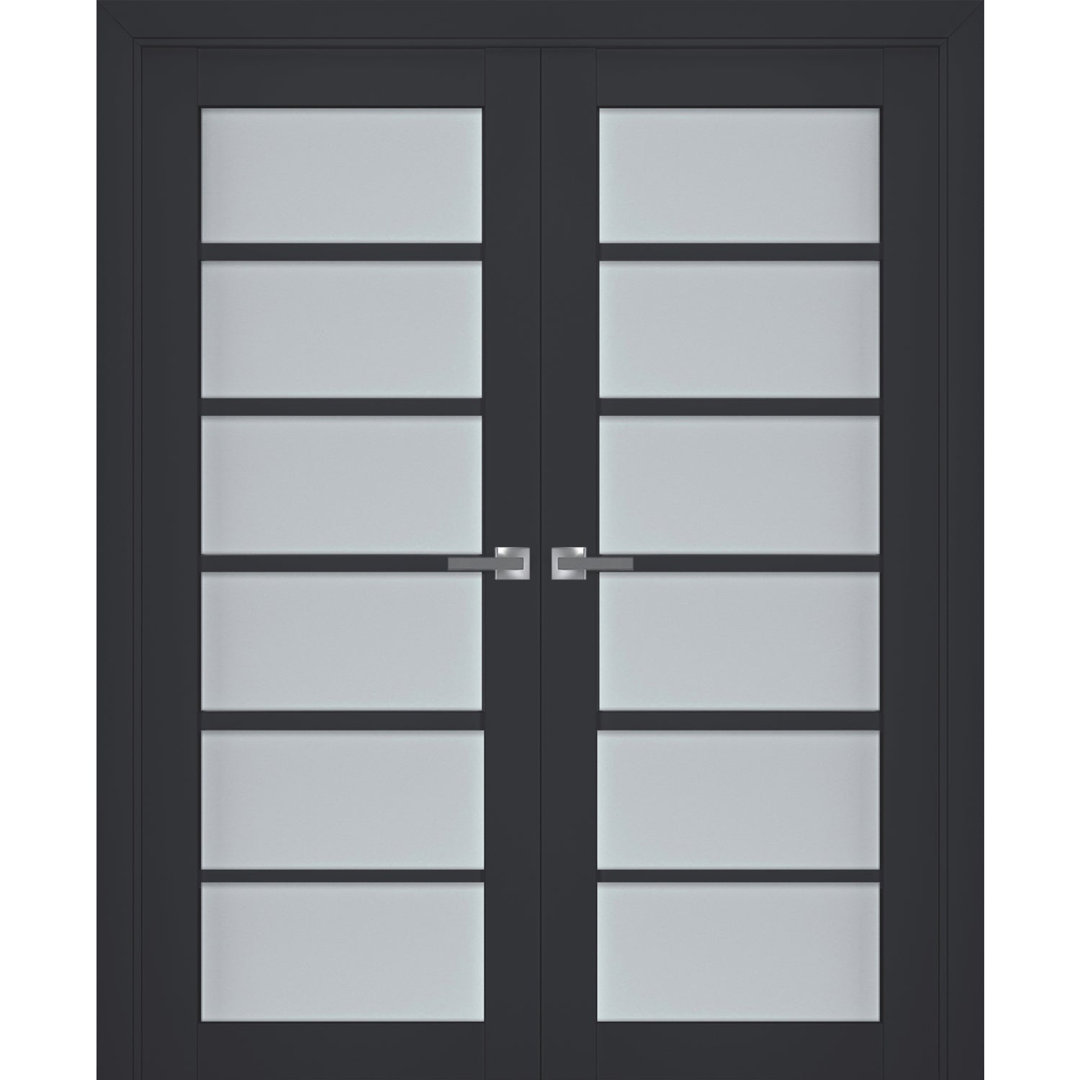 Veregio Frosted Glass Paneled Wood French Doors SARTODOORS 