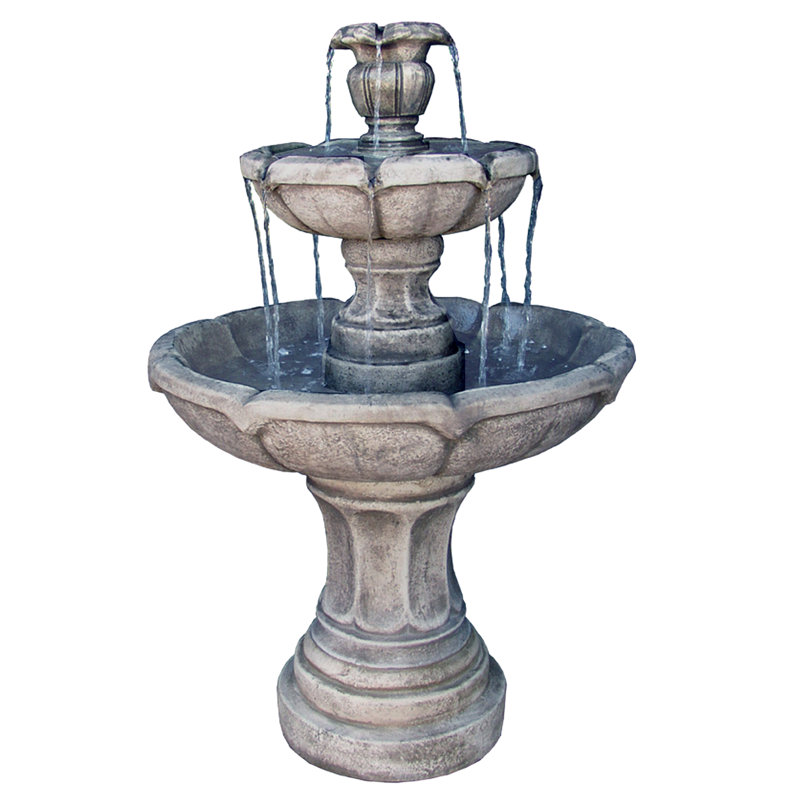 Cast Stone Positano Tiered Fountain, Charcoal