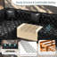Canapé simple Chesterfield 48,4 po en similicuir moderne avec très grand coussin-1928528893