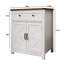 Style Barn - Armoire avec porte avec tiroir pour balcon, salle à manger et salon, cuisine blanche moderne avec rangement, poignées en métal noir pour salle de bain-131142606