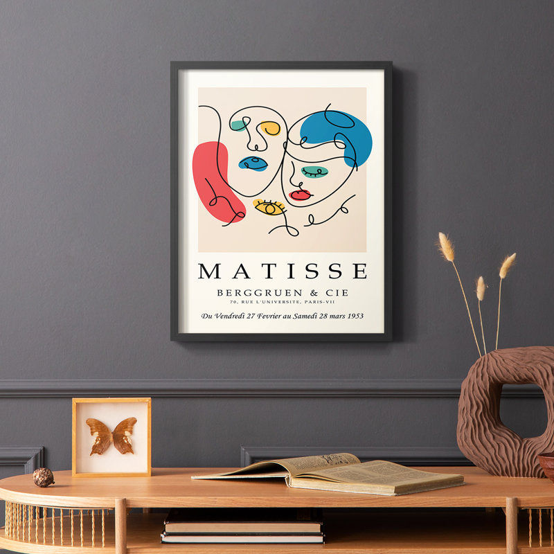 Matisse CCCXXVIII Framed Print - Solid Wood, Black, 28" H x 22" W