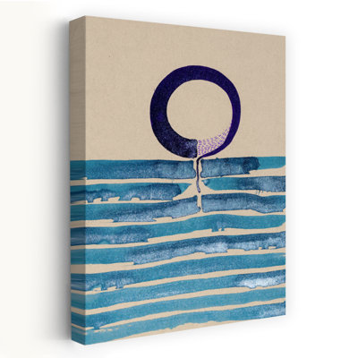 Mauve dans l'océan, art de plage minimaliste abstrait