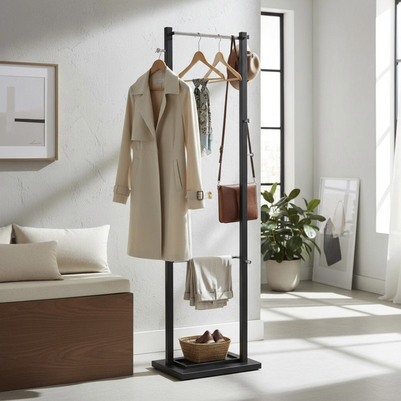 Benancio Metal Freestanding 10 - Hook Coat Rack