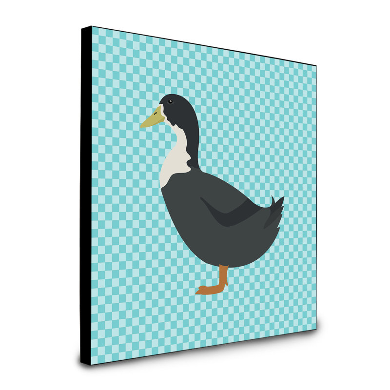 « suédois canard check », art encadré Lantilly, bleu