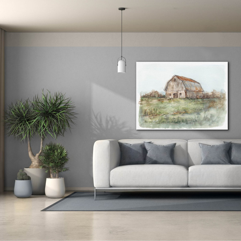 «Tin Toit Barn II» par Ethan Harper, art mural sur toile, H 40 po x l 54 po x P 1,5 po
