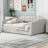 Upholstered Daybed With Underneath Storage,Full Size, Beige-454989955
