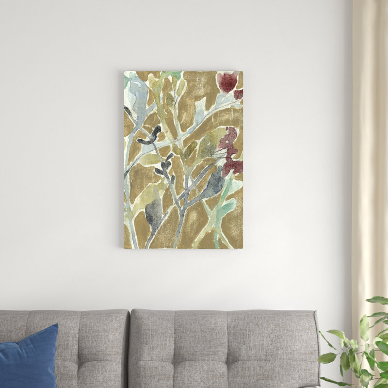 Fleurs sur ocre II, H 30 po x l 20 po x P 1,25 po