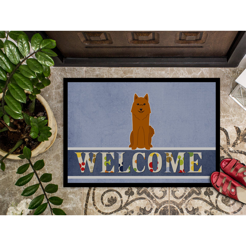 D’carélie bear dog welcome 27 po x 18 po tapis de porte extérieur antidérapant