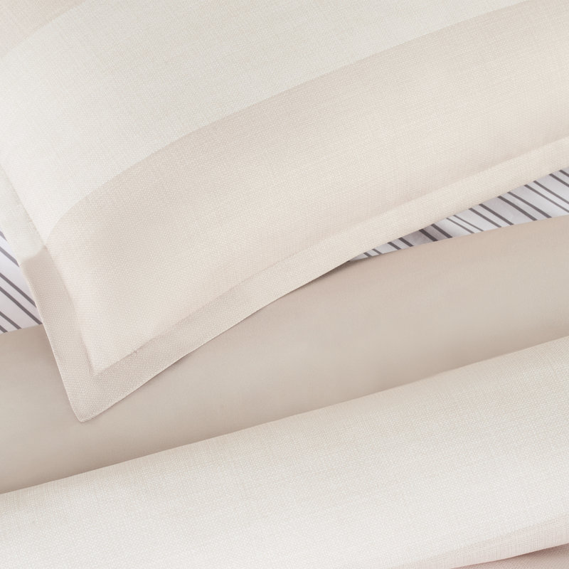 Queen Natural Microfiber Striped Bed in a Bag Set