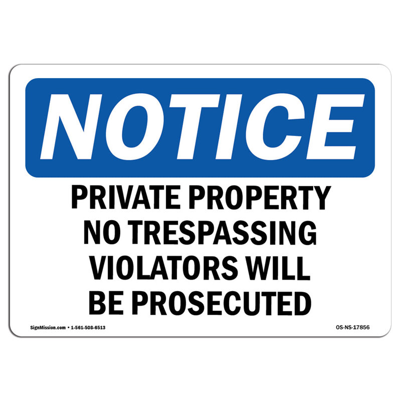 Signe de propriété privée «No Trespassing Violators»
