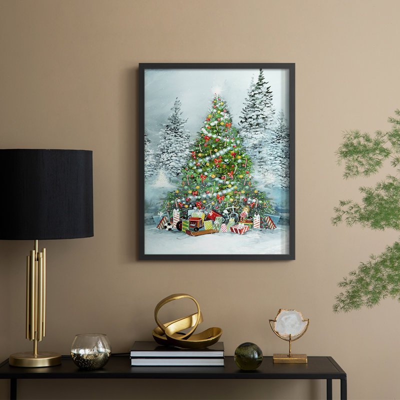 Under the Tree, reproduction encadrée - bois massif, Noir, noir, noir, noir, H 11 po x l 9 po
