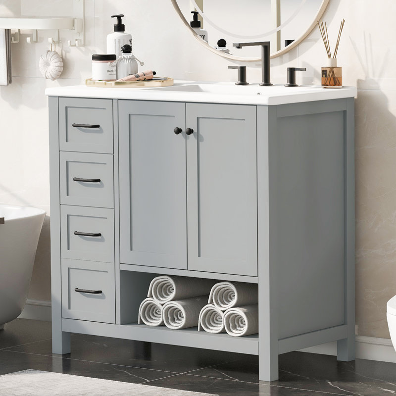 36'' Single Bathroom Vanity With Ceramic Top