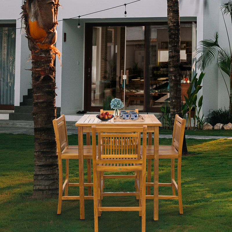 Ensemble bistro 5 pièces avec table carrée 35 "et 4 chaises de bar sans accoudoirs