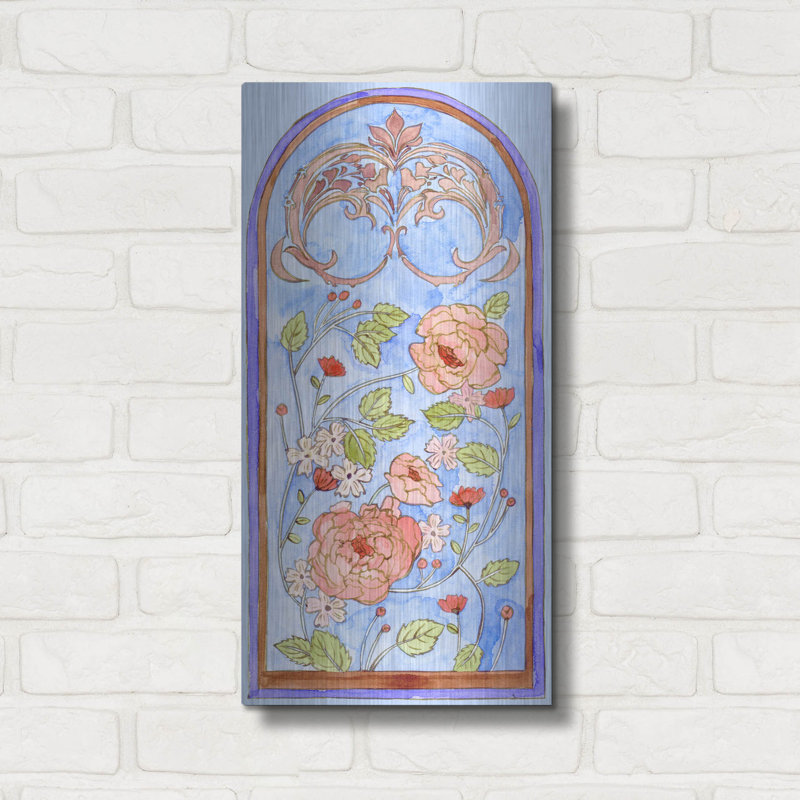 Art mural en métal luxueux «Garden of St vitra 1» par Melissa Wang, 12 po x 24 po, H 24 po x l 12 po