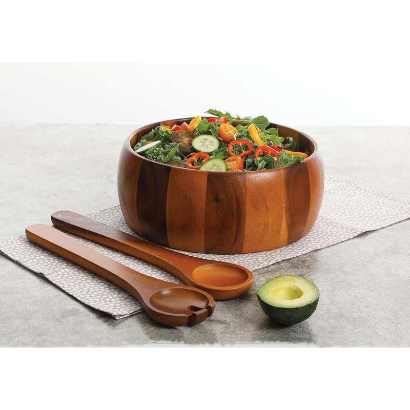 Ensemble de 3 bols à salade Geffrey Gibson Home Laroda, bois brun