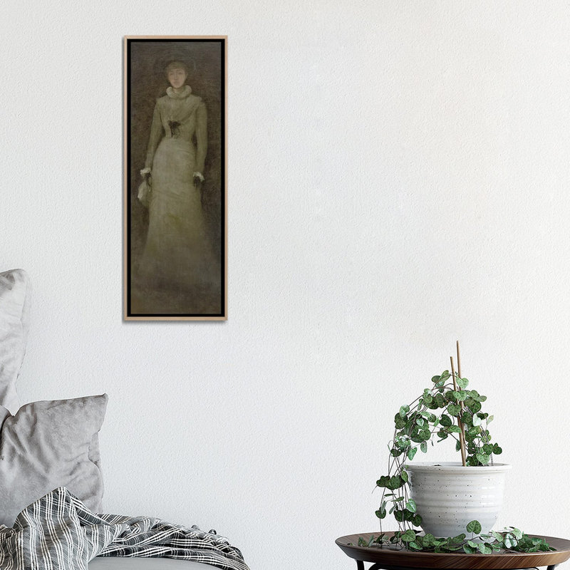 Print, 91.44 cm H x 30.48 cm W x 4.445 cm D, Natural Wood