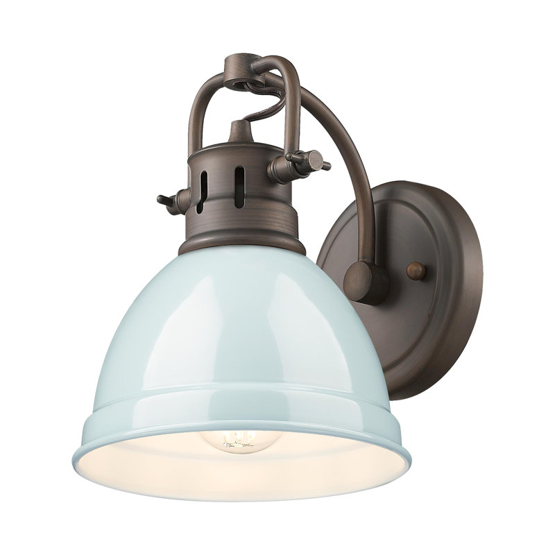 Meuble-lavabo 1 lumière Brianni, Bronze huilé, Écume de mer, écume de mer