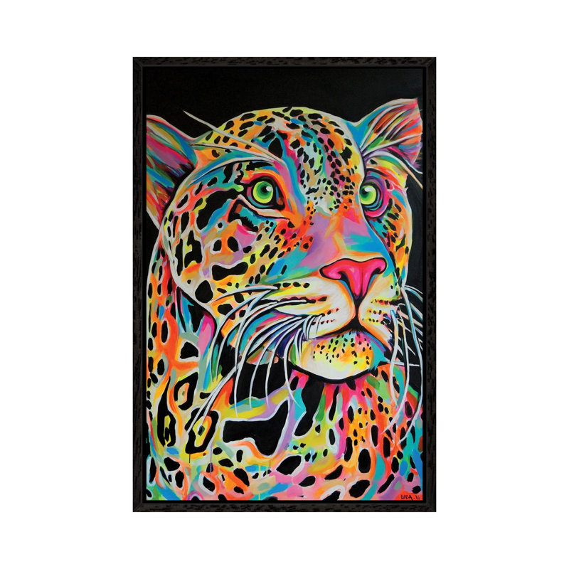 Leopard 1 Piece Wall Art on Canvas, 66.04 cm H x 45.72 cm W, Black Framed