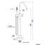 Robinet de baignoire autoportant avec douche à main et effet de jet stable de couleur élégante