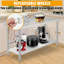 Table de travail en acier inoxydable avec roulettes, table de préparation commerciale 60 po x 24 po x 35 po, tablette réglable, dosseret pour la cuisine et le garage