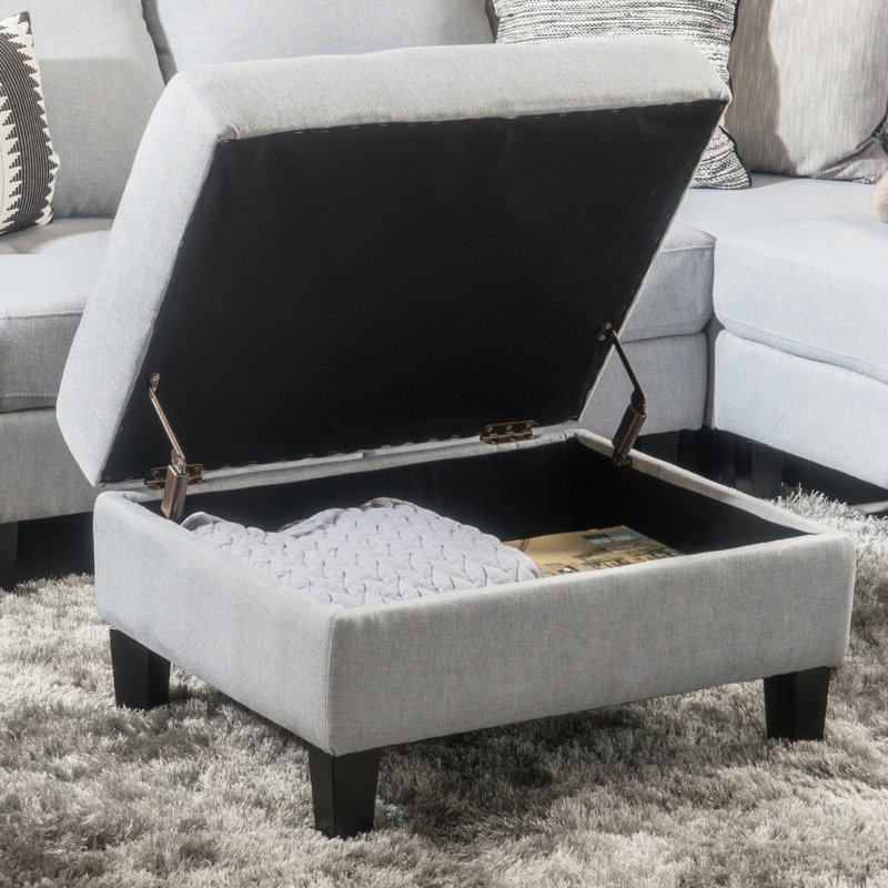 Rangement moderne gris avec coutures gaufrées complexes et pieds en bouleau, Gris clair