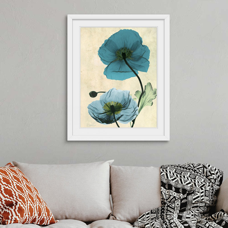 "Manigault", Islande, coquelicot par Kiranjit, reproduction de photo, l 44 po x P 35 po x H 1 po, Cadre blanc