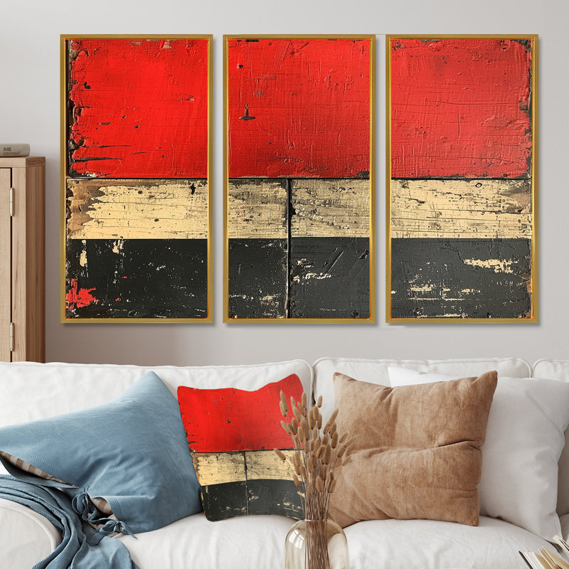 Sherwood - ensemble d'art mural minimalisme, Cadre flottant doré, H 40 po x l 60 po x P 1 po
