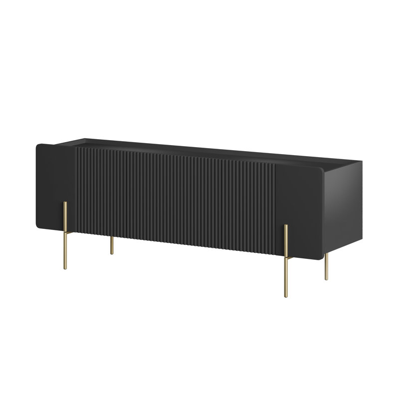 Ostrander Unfinished TV Stand for TVs up to 55", Gold/Black