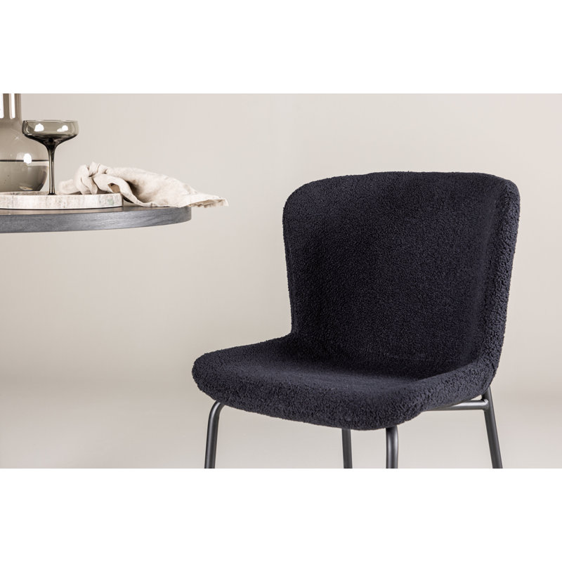 Ellettsville 47.5cm H Polyester Upholstered Side Chair, Black, Black