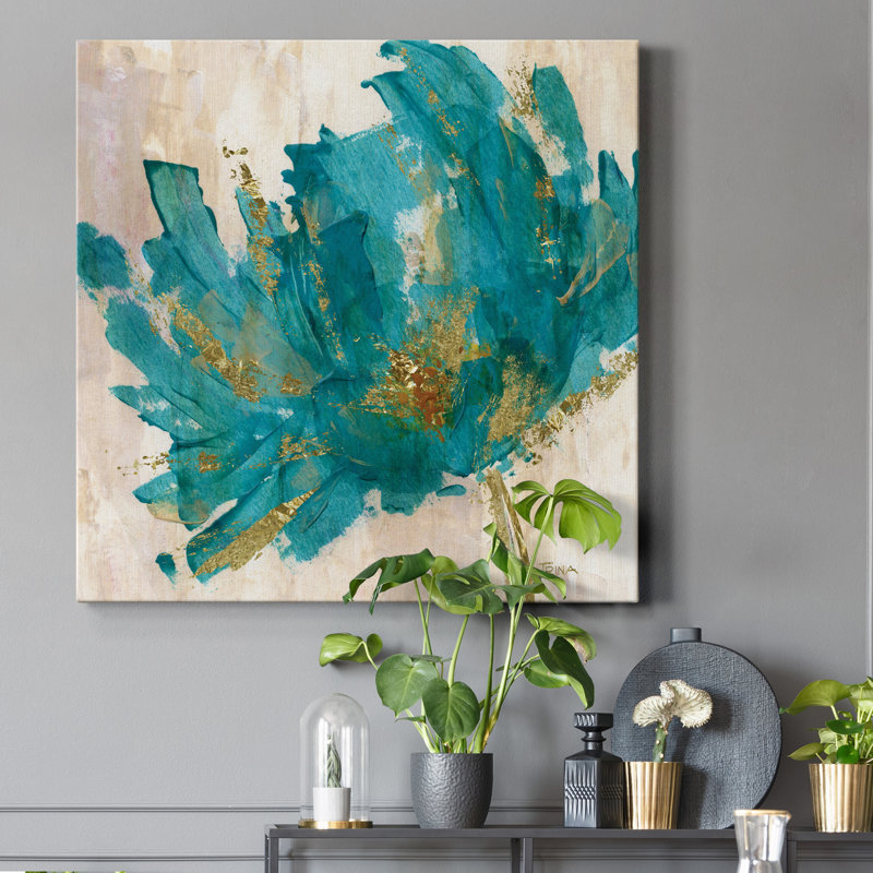 «Blue Infusion II», reproduction d'art sur toile tendue, H 40 po x l 40 po x P 1 po