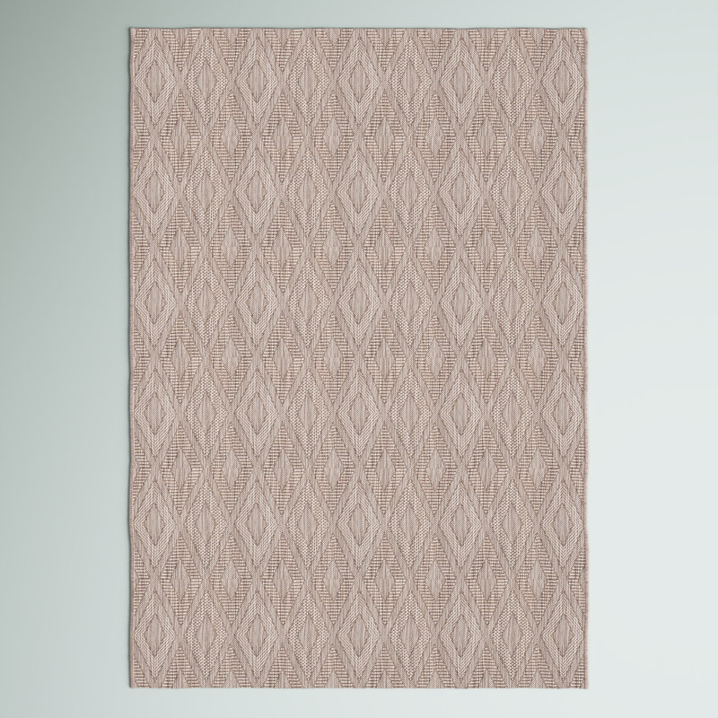 Davy Geometric Beige Indoor/Outdoor Area Rug, Rectangle 8' x 10'