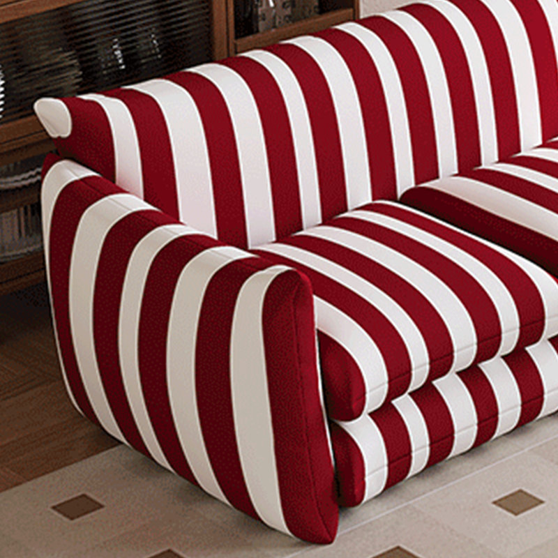 Canapé Simple, L 63 po, Mélange de coton rouge, Rouge