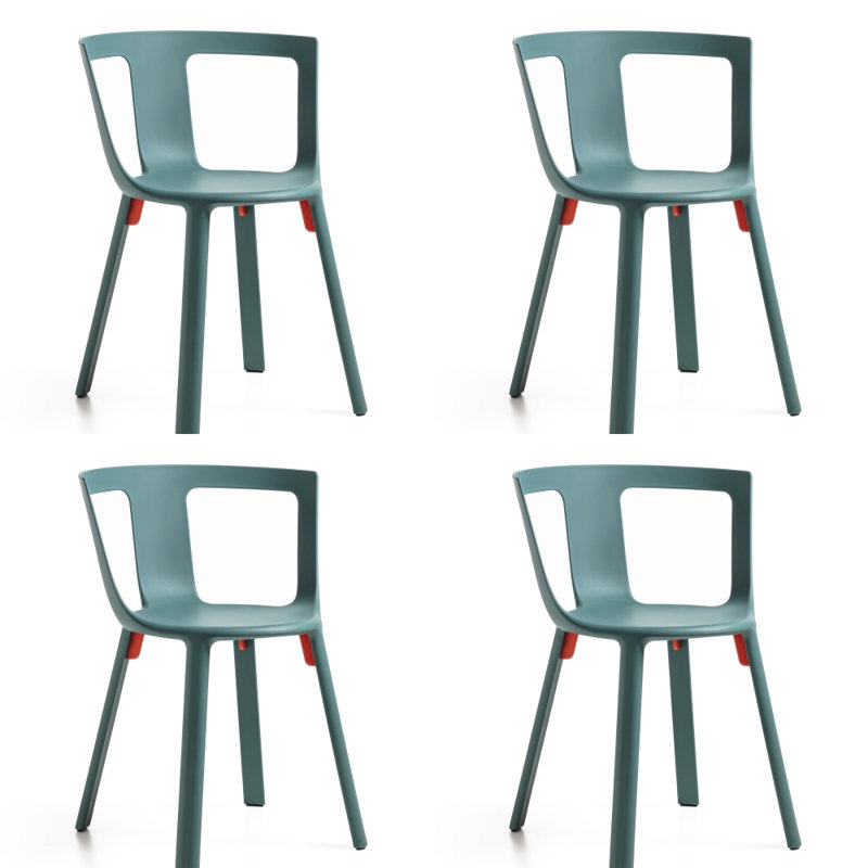 Chaise empilable Fla, Bleu océan
