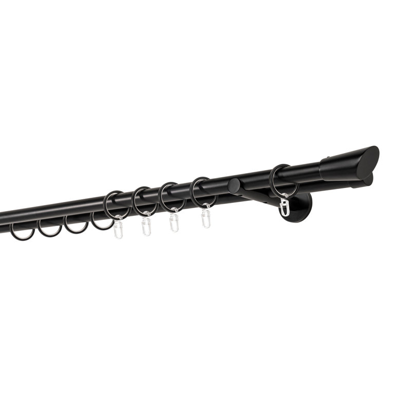 Curtain rod made to measure 20mm, 2cm H x 280cm W x 12cm D, Black
