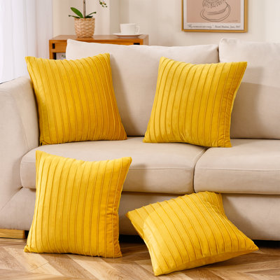 Striped Velvet Pillow Cover