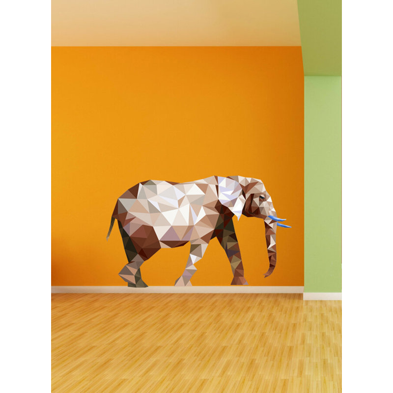 Adhésif décoratif éléphant Polygonal, H 46 po x l 78 po